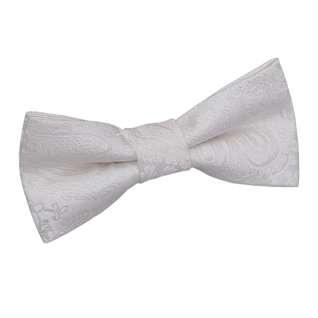 Boys Ivory Paisley Pre Tied Bow Tie