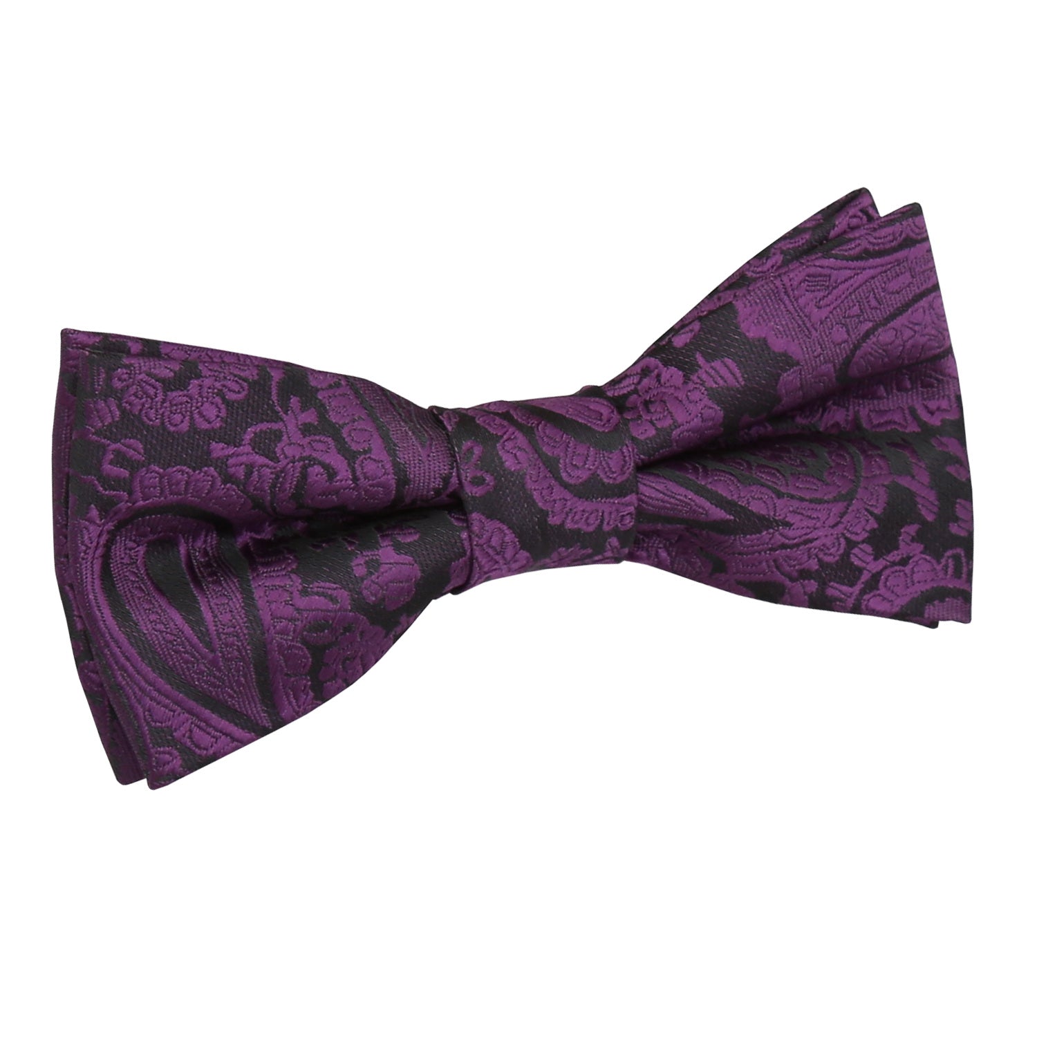 Boys Purple Paisley Pre Tied Bow Tie