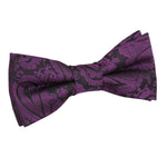 Paisley Pre-Tied Bow Tie - Boys - Charcoal Grey - Well Dapper