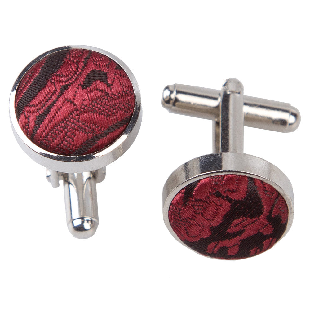 Paisley Cufflinks - Charcoal Grey - Well Dapper