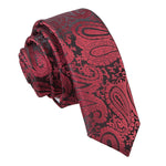 Paisley Skinny Tie - Burnt Orange - Well Dapper