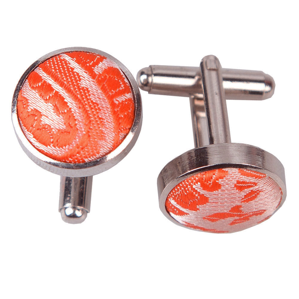 Paisley Cufflinks - Burgundy - Well Dapper