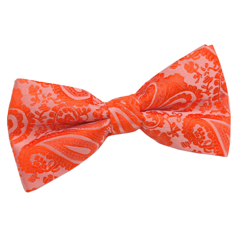 Burnt Orange Paisley Pre Tied Bow Tie