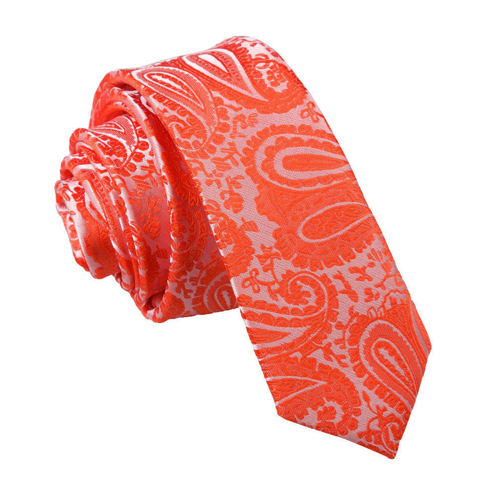 Paisley Skinny Tie - Navy Blue - Well Dapper