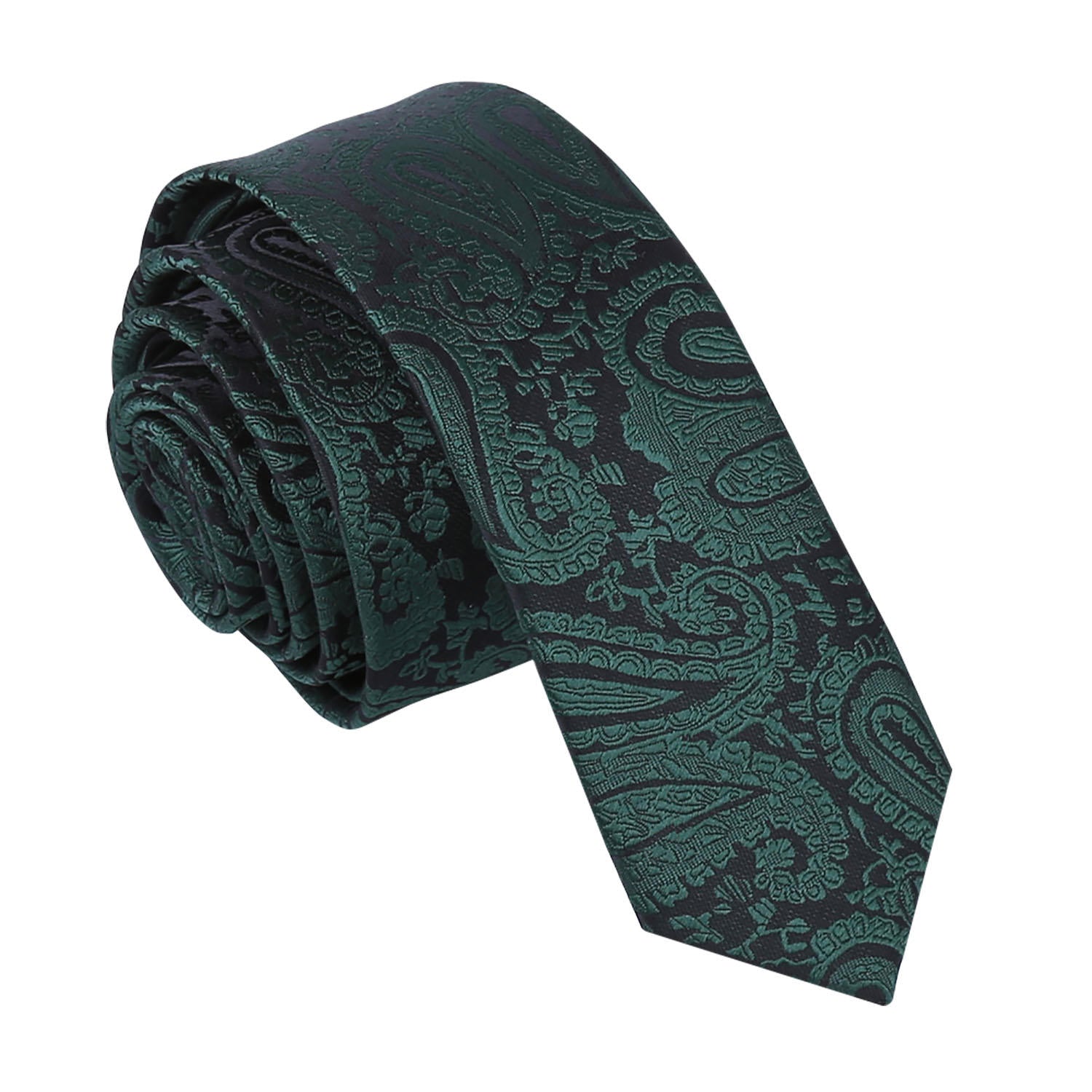Paisley Skinny Tie - Navy Blue - Well Dapper
