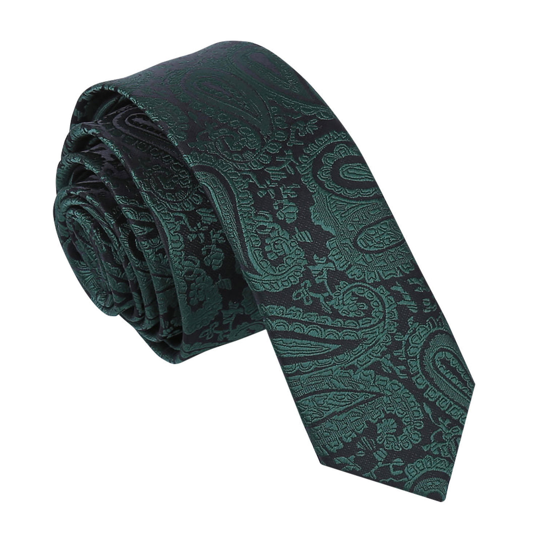 Paisley Skinny Tie - Burgundy - Well Dapper