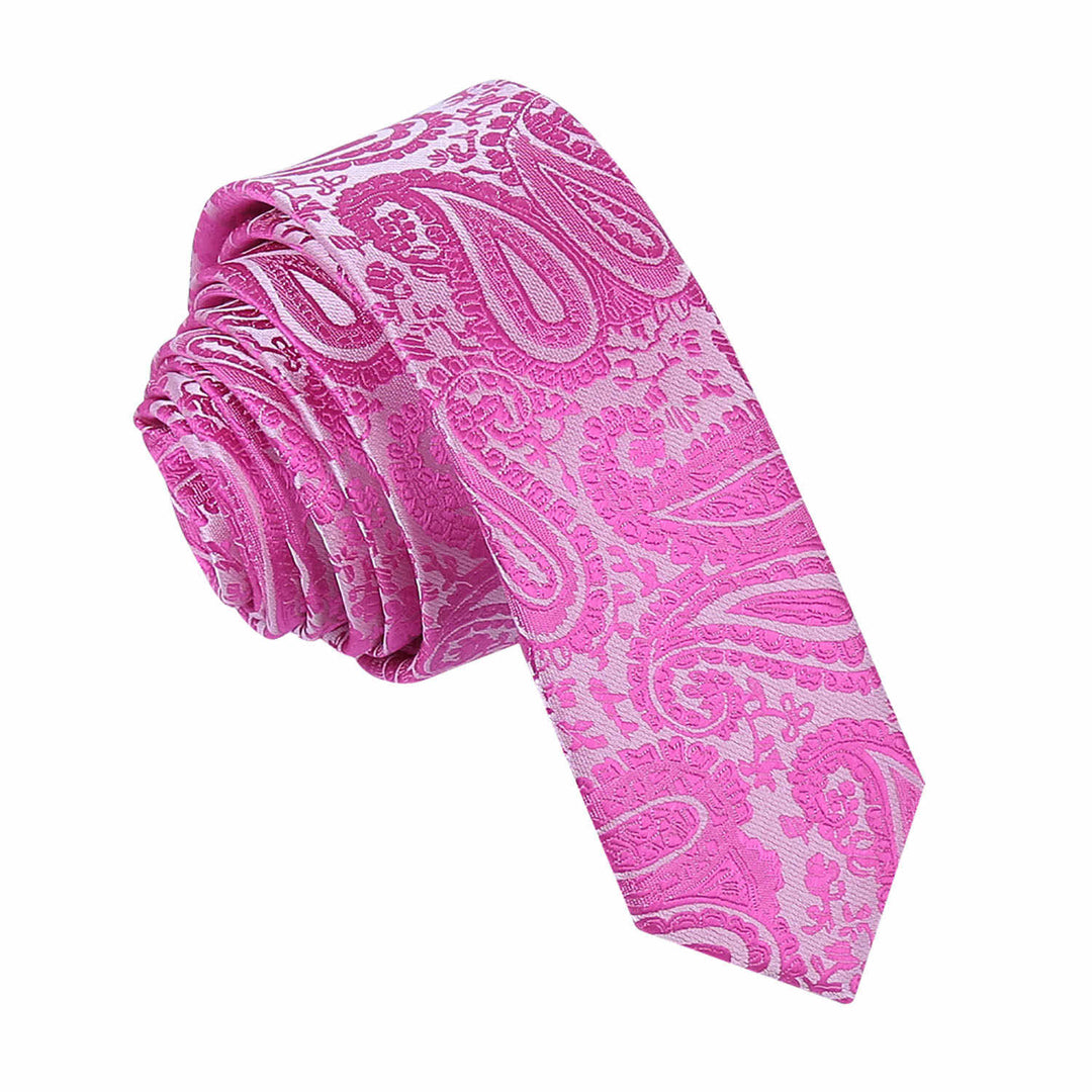 Paisley Skinny Tie - Ivory - Well Dapper