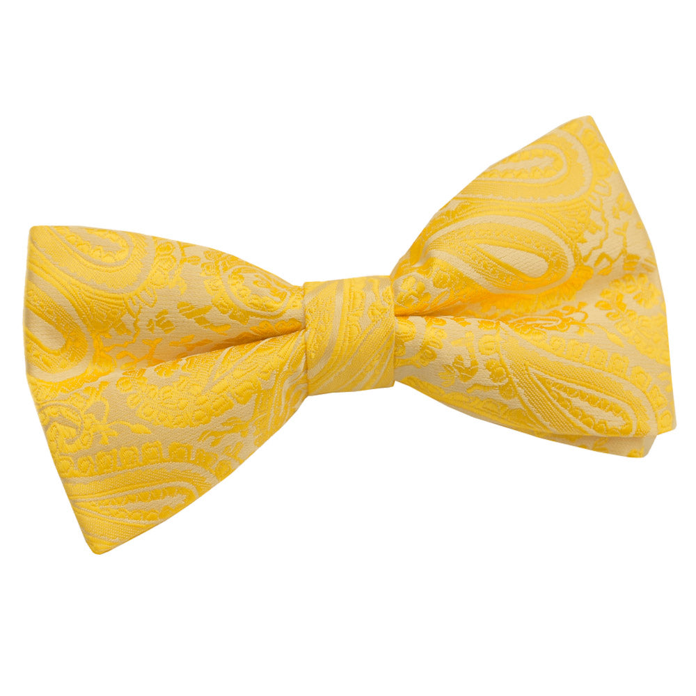 Paisley Pre-Tied Bow Tie - Ivory - Well Dapper