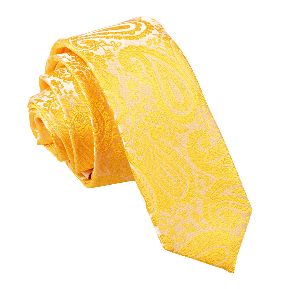 Paisley Skinny Tie - Burnt Orange - Well Dapper