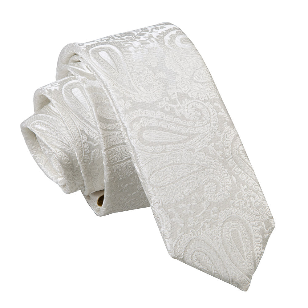 Paisley Skinny Tie - Navy Blue - Well Dapper