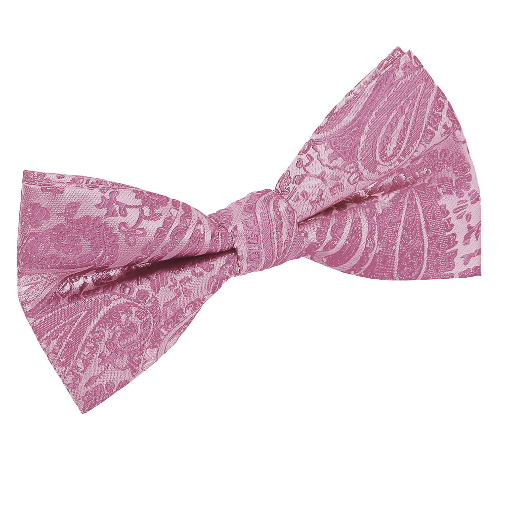 Baby Pink Paisley Pre Tied Bow Tie