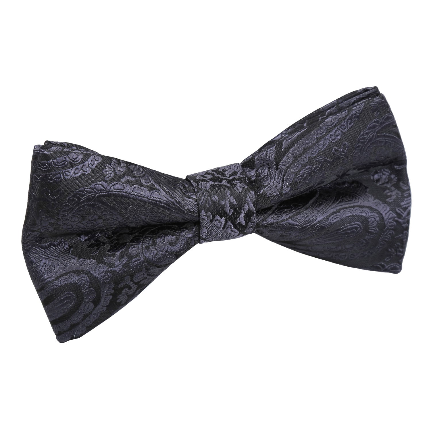 Paisley Pre-Tied Bow Tie - Silver - Well Dapper