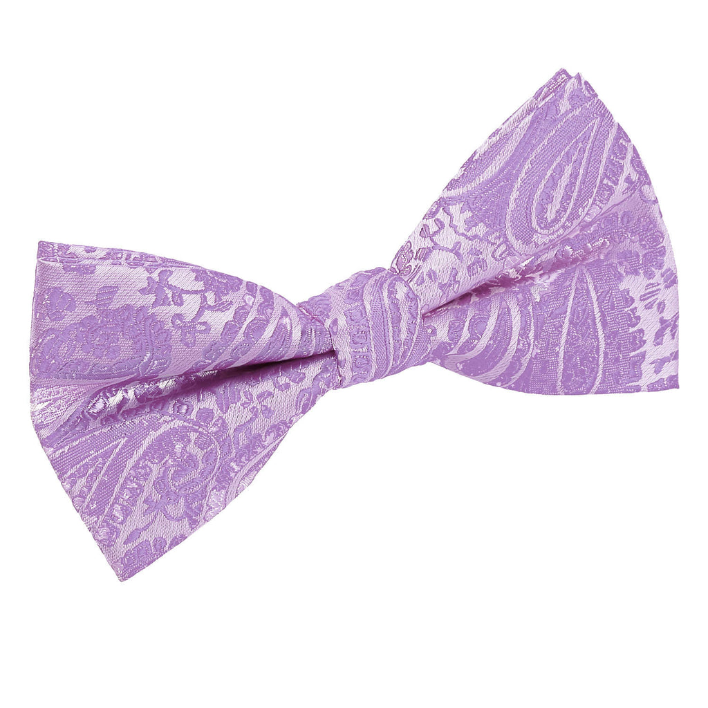 Lilac Paisley Pre Tied Bow Tie