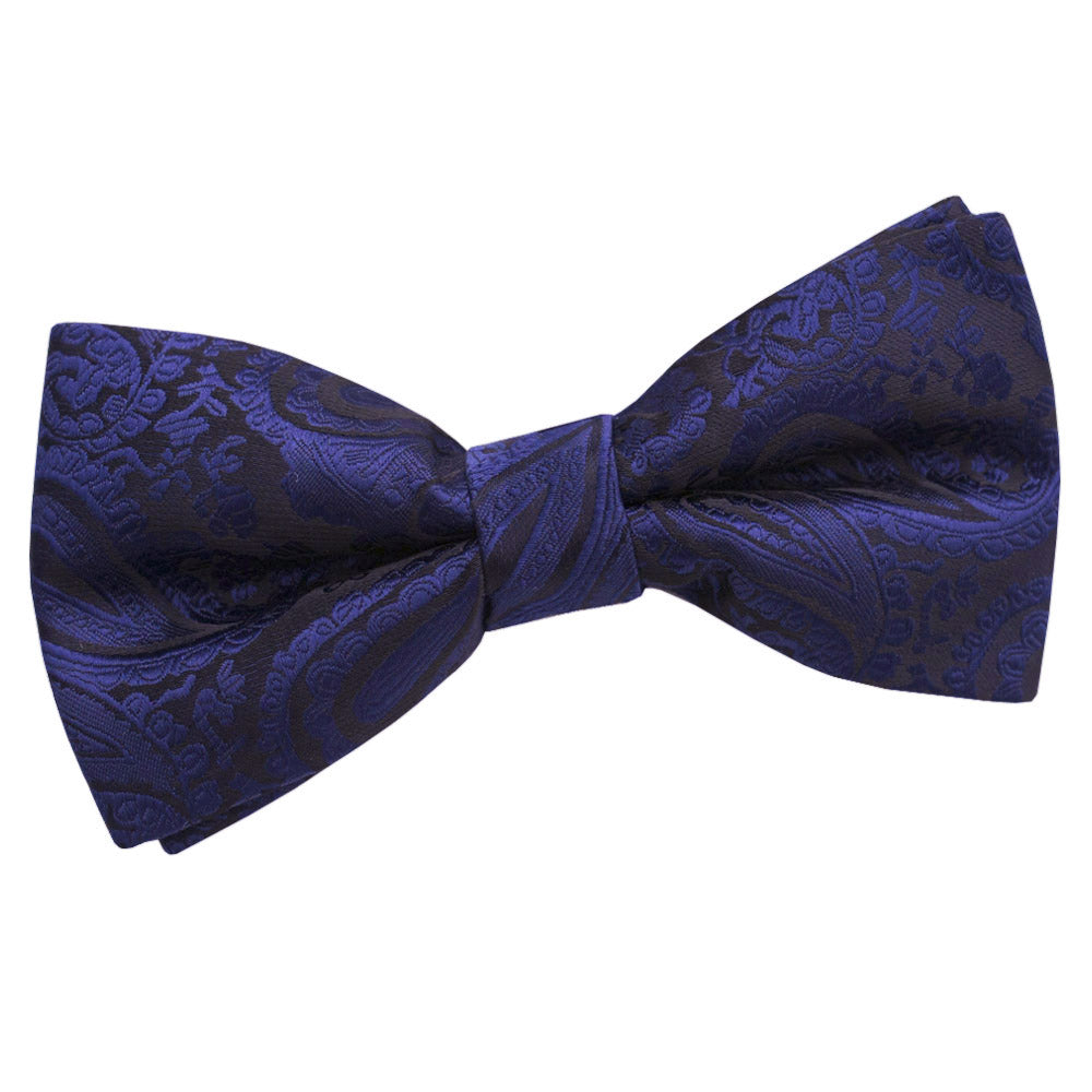 Navy Blue Paisley Pre Tied Bow Tie