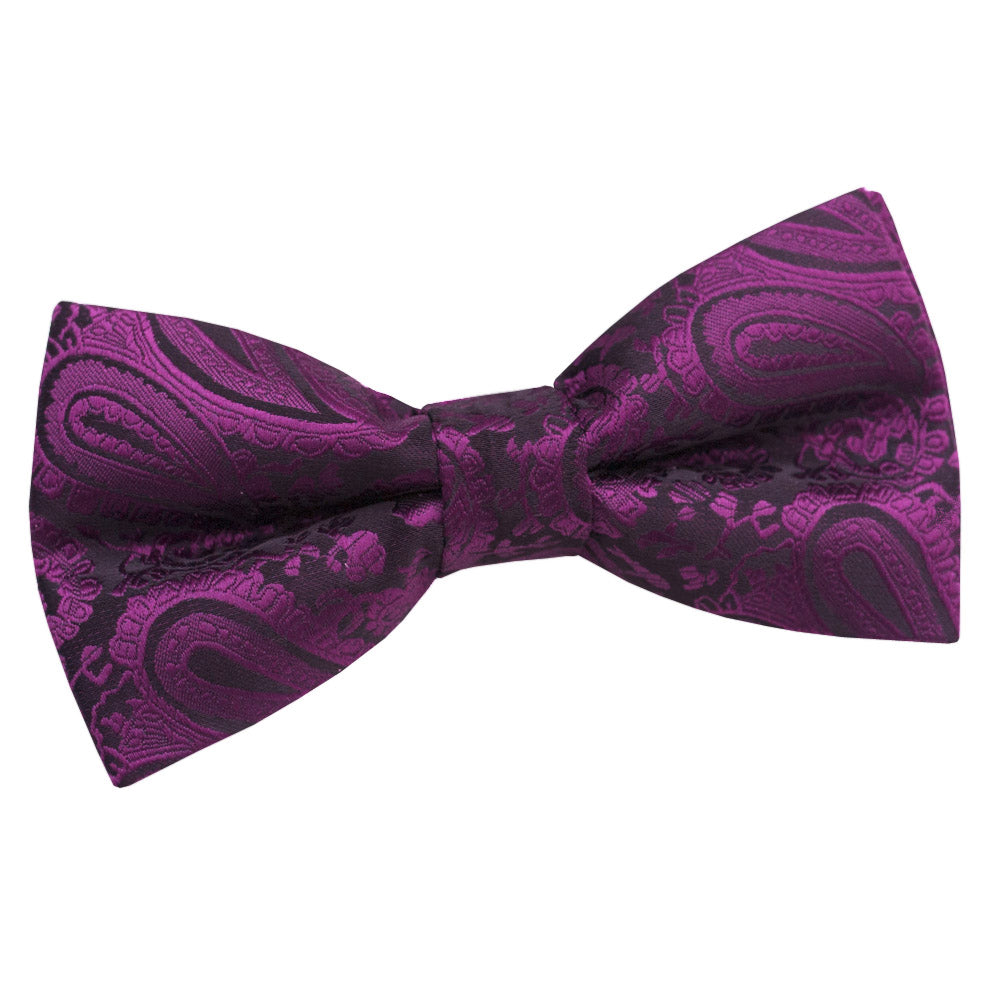 Paisley Pre-Tied Bow Tie - Silver - Well Dapper