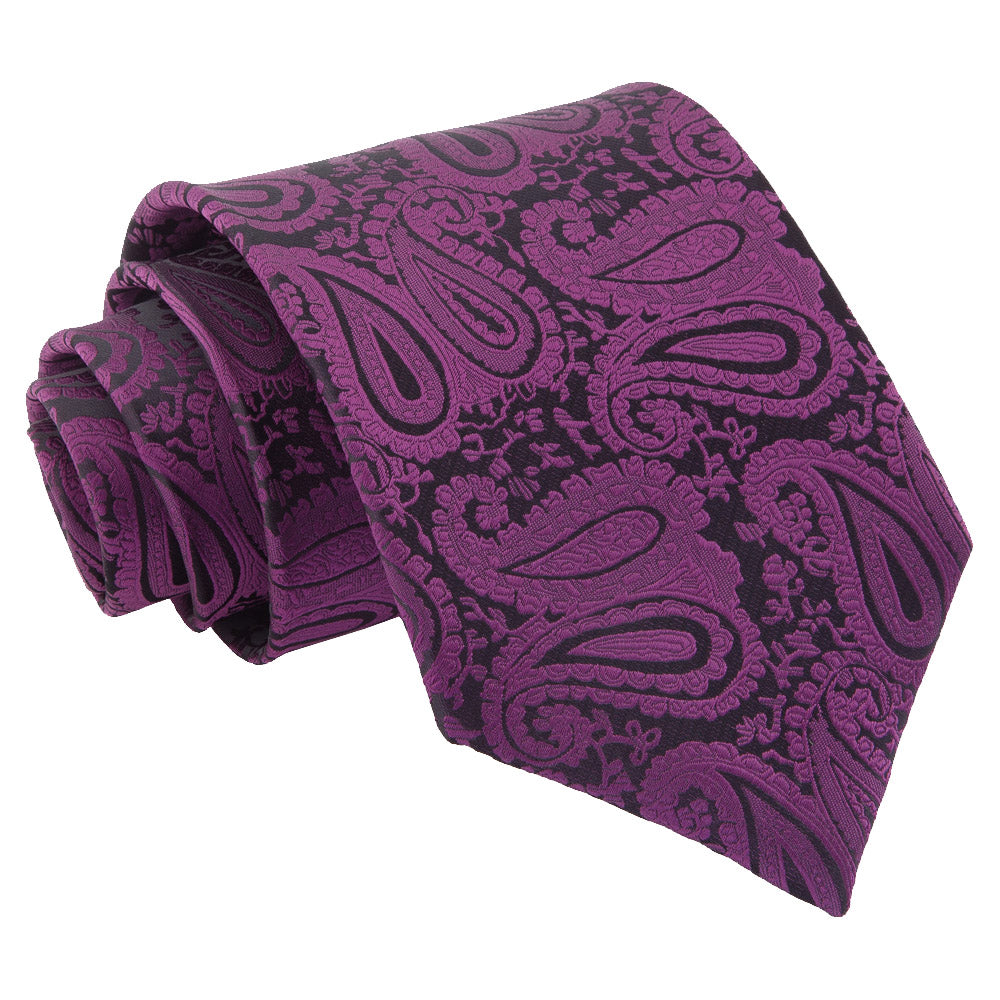 Paisley Classic Tie - Black and Red - Well Dapper