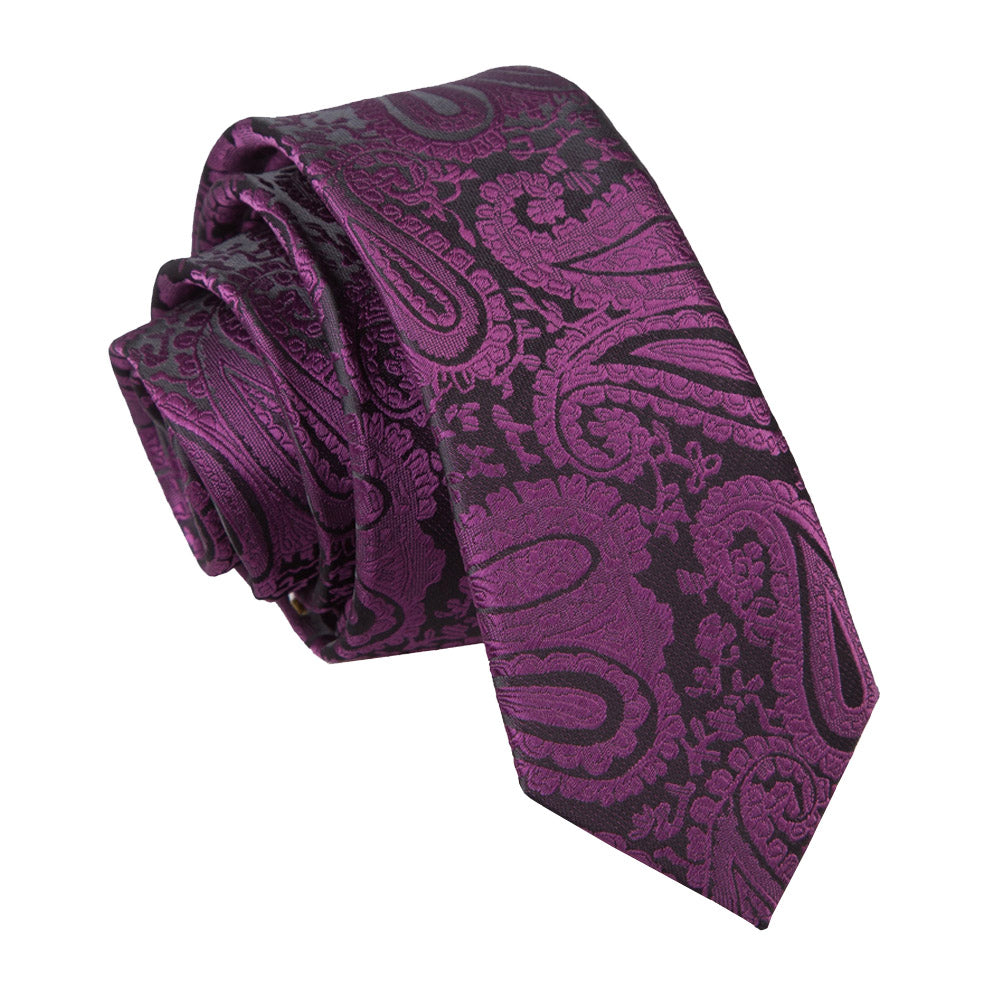 Paisley Skinny Tie - Burnt Orange - Well Dapper