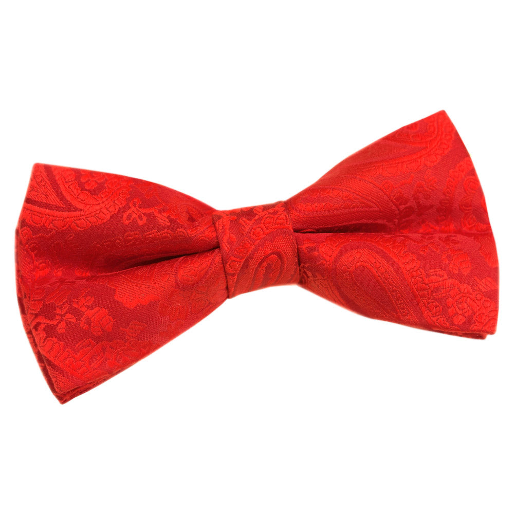 Red Paisley Pre Tied Bow Tie