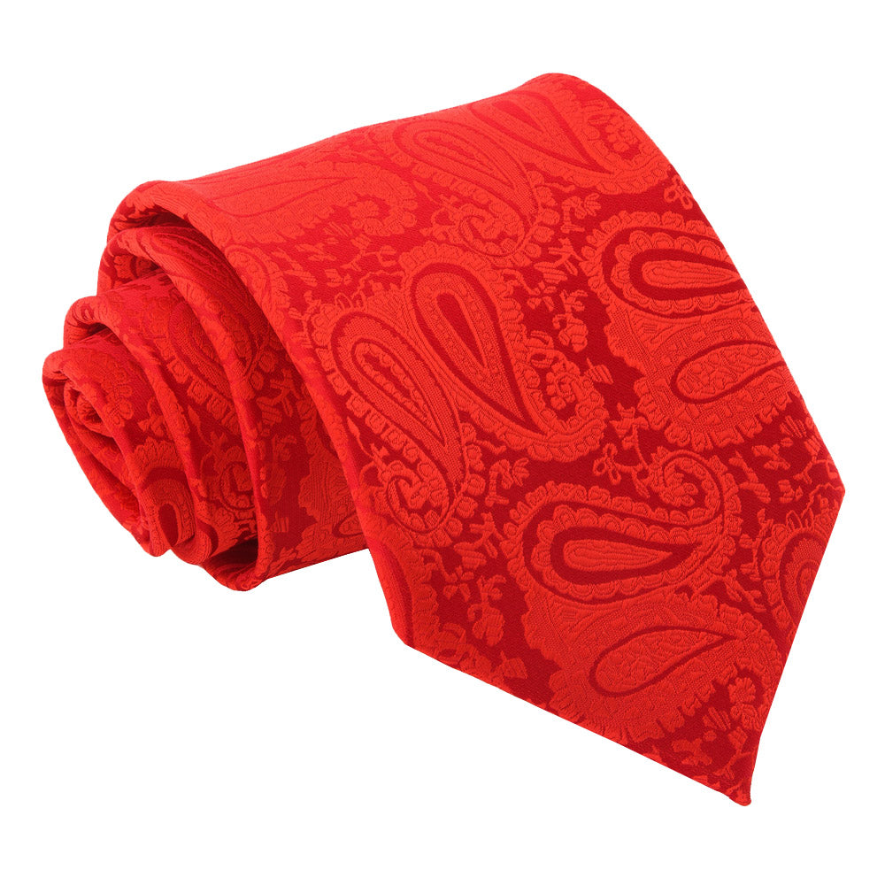 Paisley Classic Tie - Black and Red - Well Dapper