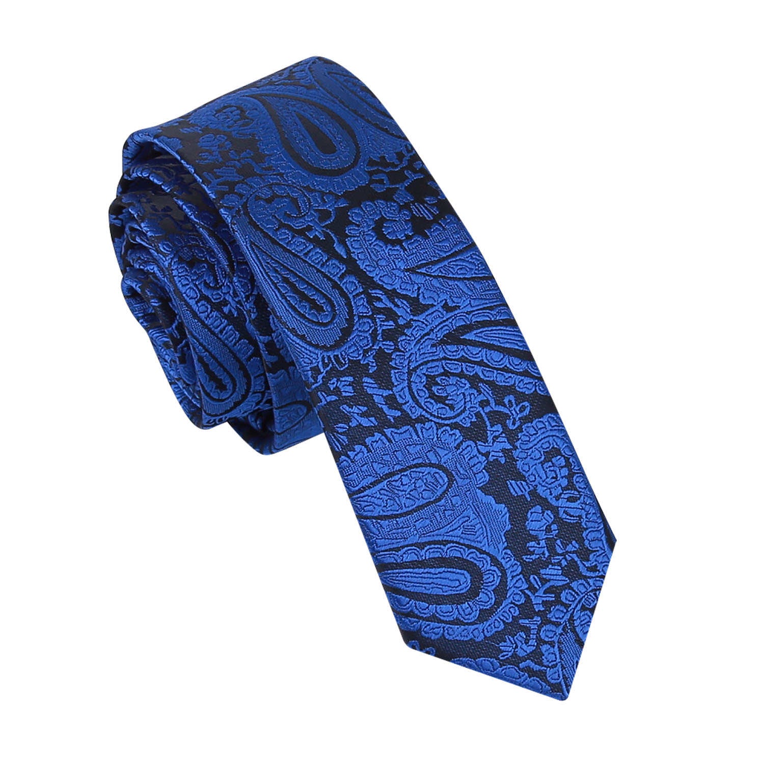 Paisley Skinny Tie - Black - Well Dapper