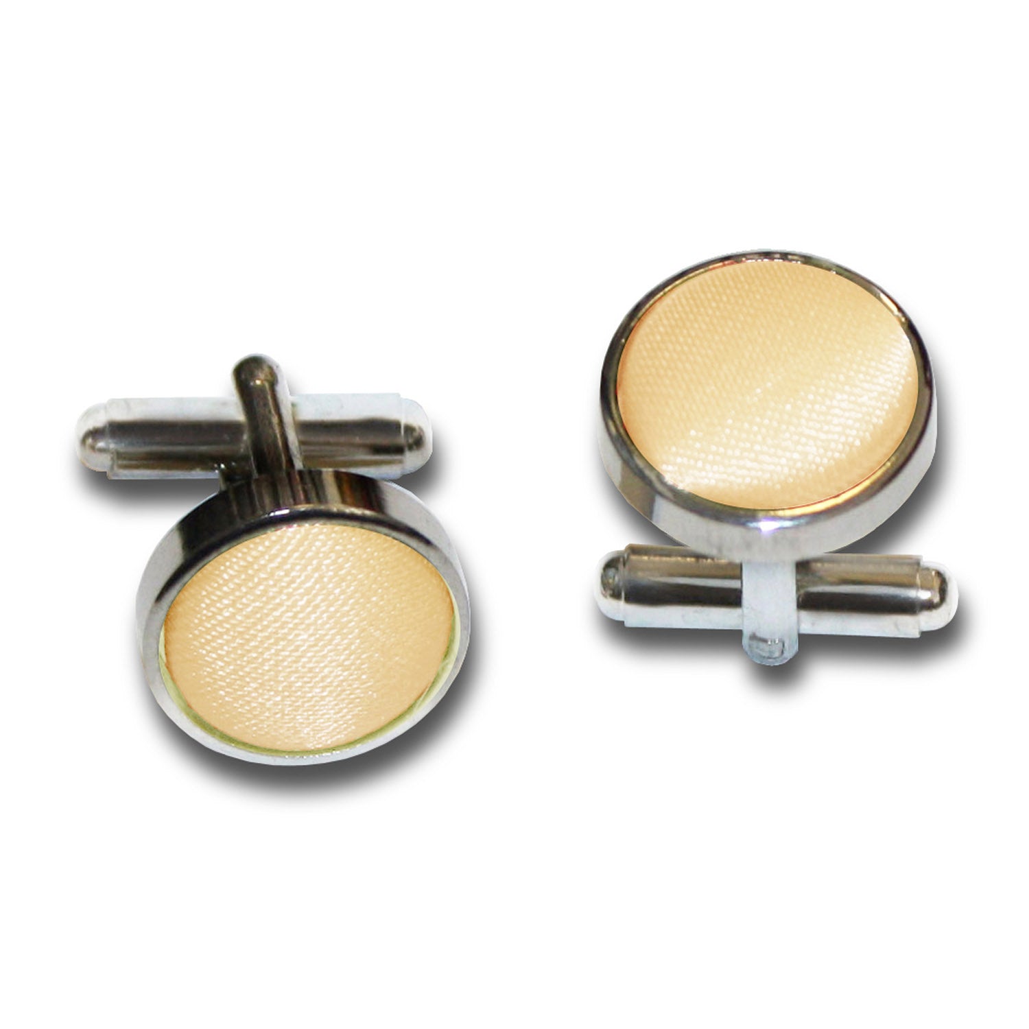 Pale Yellow Plain Satin Cufflinks