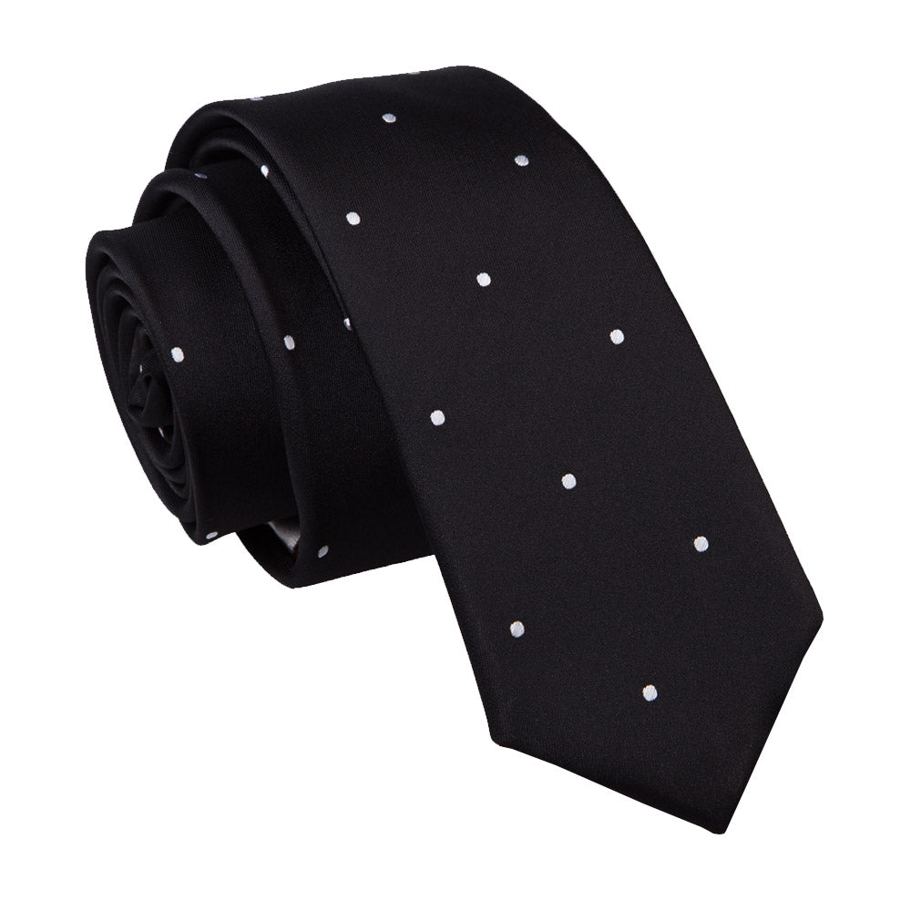 Pin Dot Skinny Tie - Navy Blue - Well Dapper