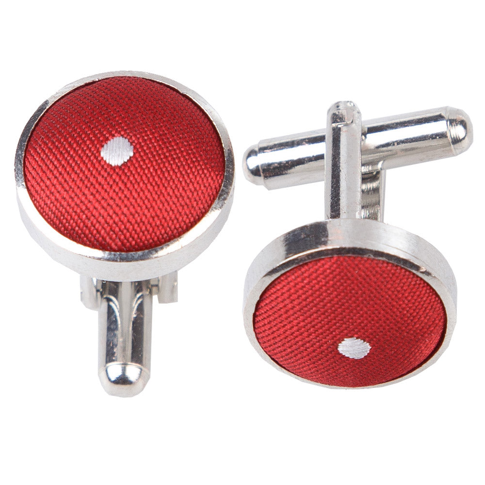 Dark Red Pin Dot Cufflinks