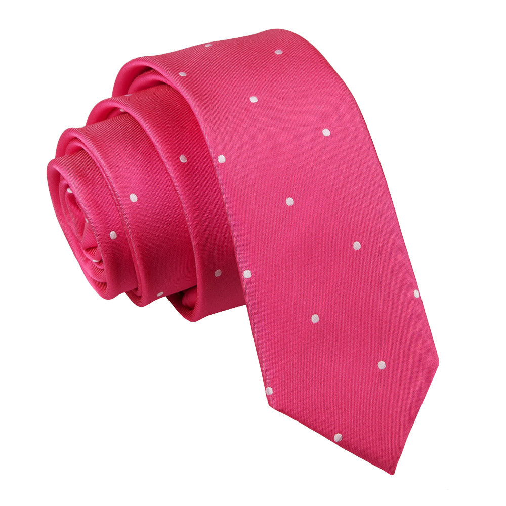 Pin Dot Skinny Tie - Dark Red - Well Dapper