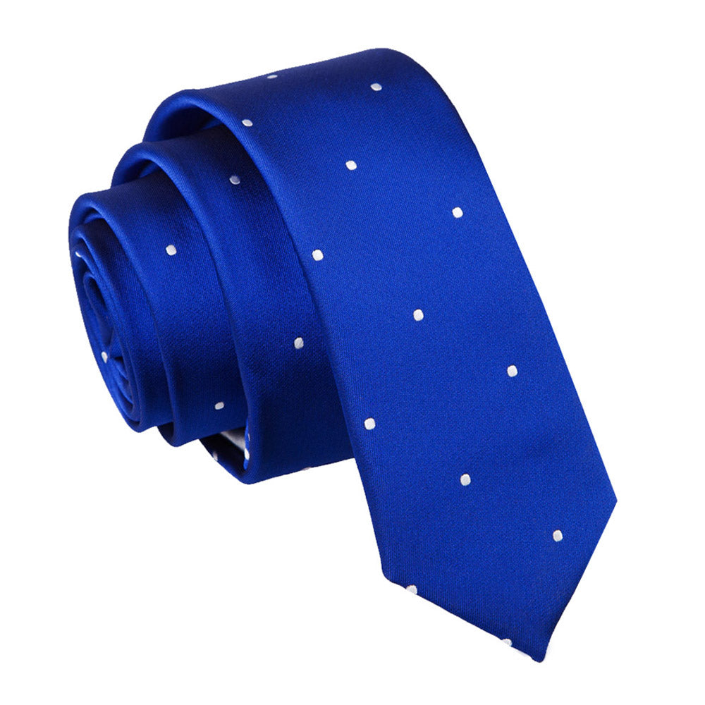Pin Dot Skinny Tie - Navy Blue - Well Dapper