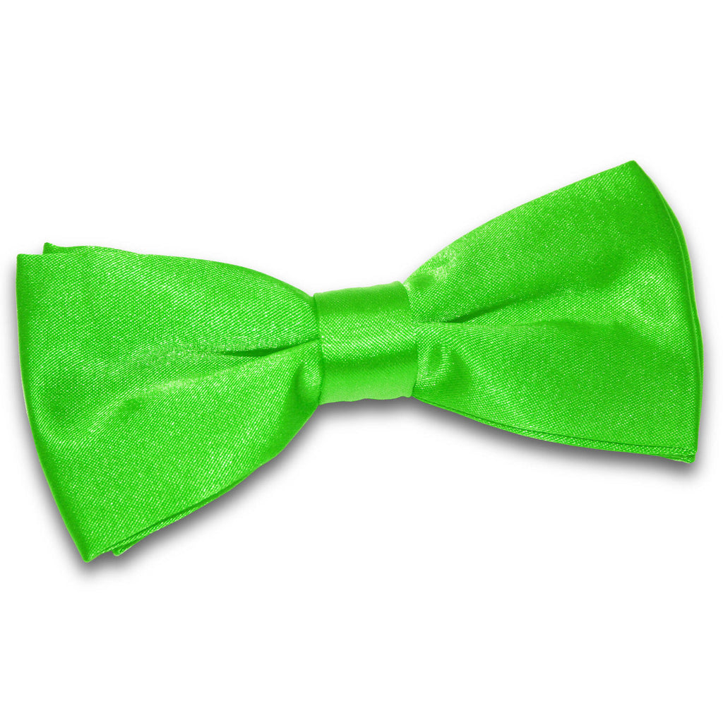 Apple Green Plain Satin Pre Tied Bow Tie