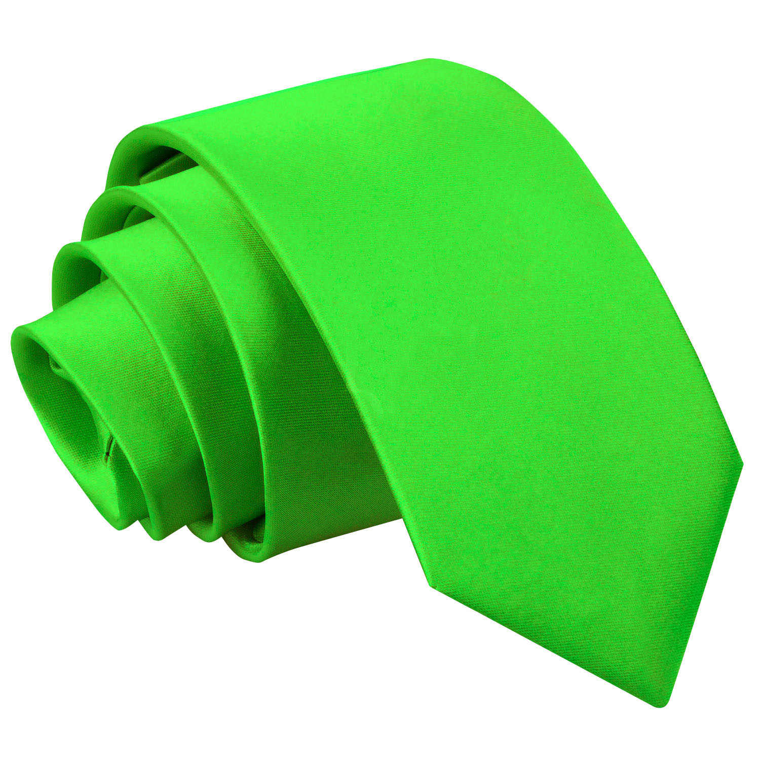 Plain Satin Classic Tie - Boys - Lime Green - Well Dapper