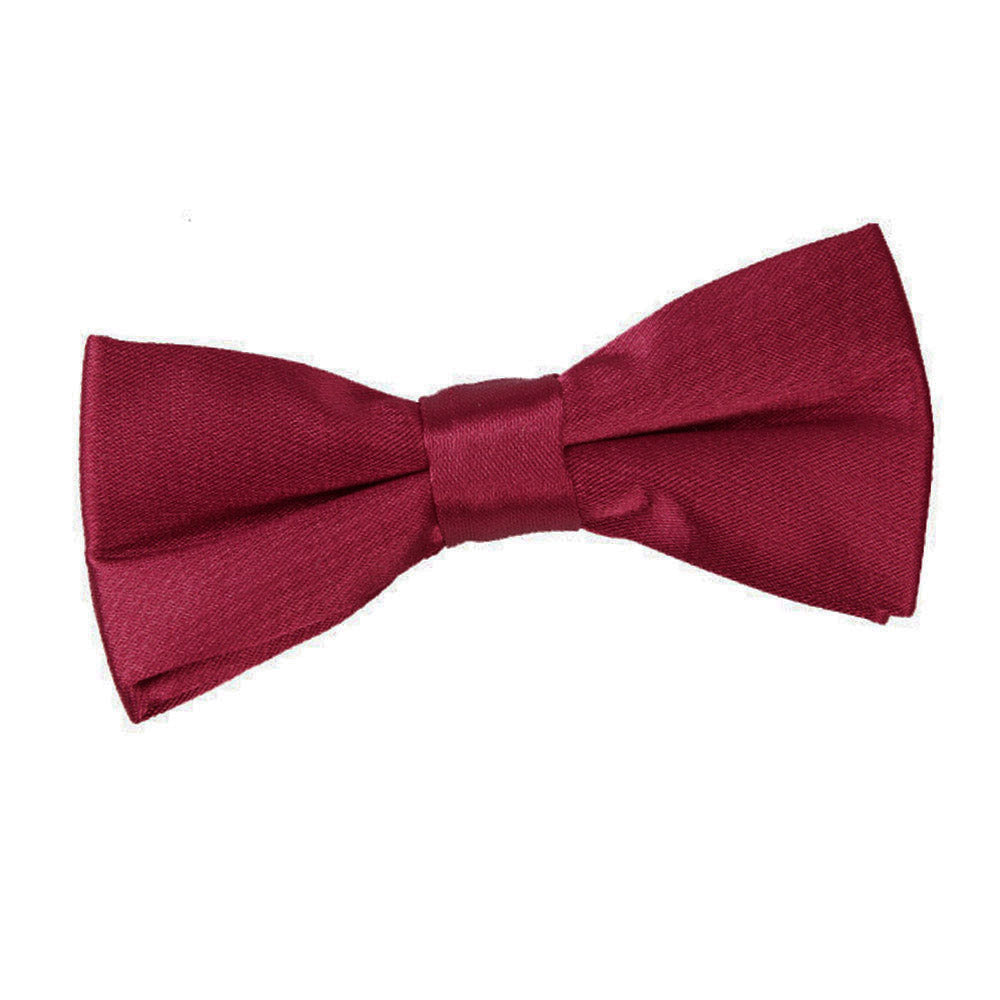 Plain Satin Pre-Tied Bow Tie - Boys - Mulberry - Well Dapper