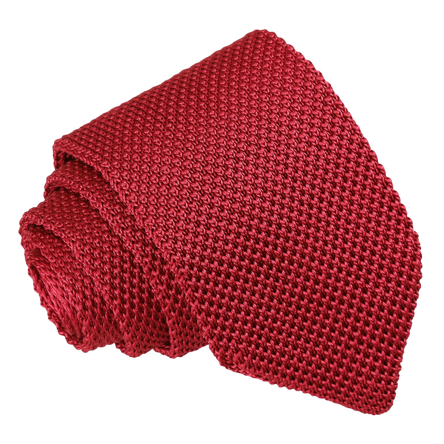 Plain Knitted Slim Tie - Strawberry Pink - Well Dapper