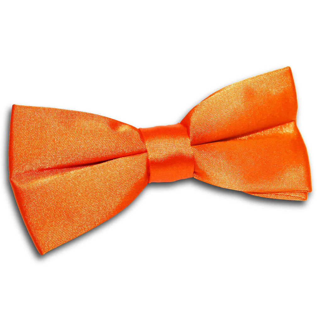 Burnt Orange Plain Satin Pre Tied Bow Tie