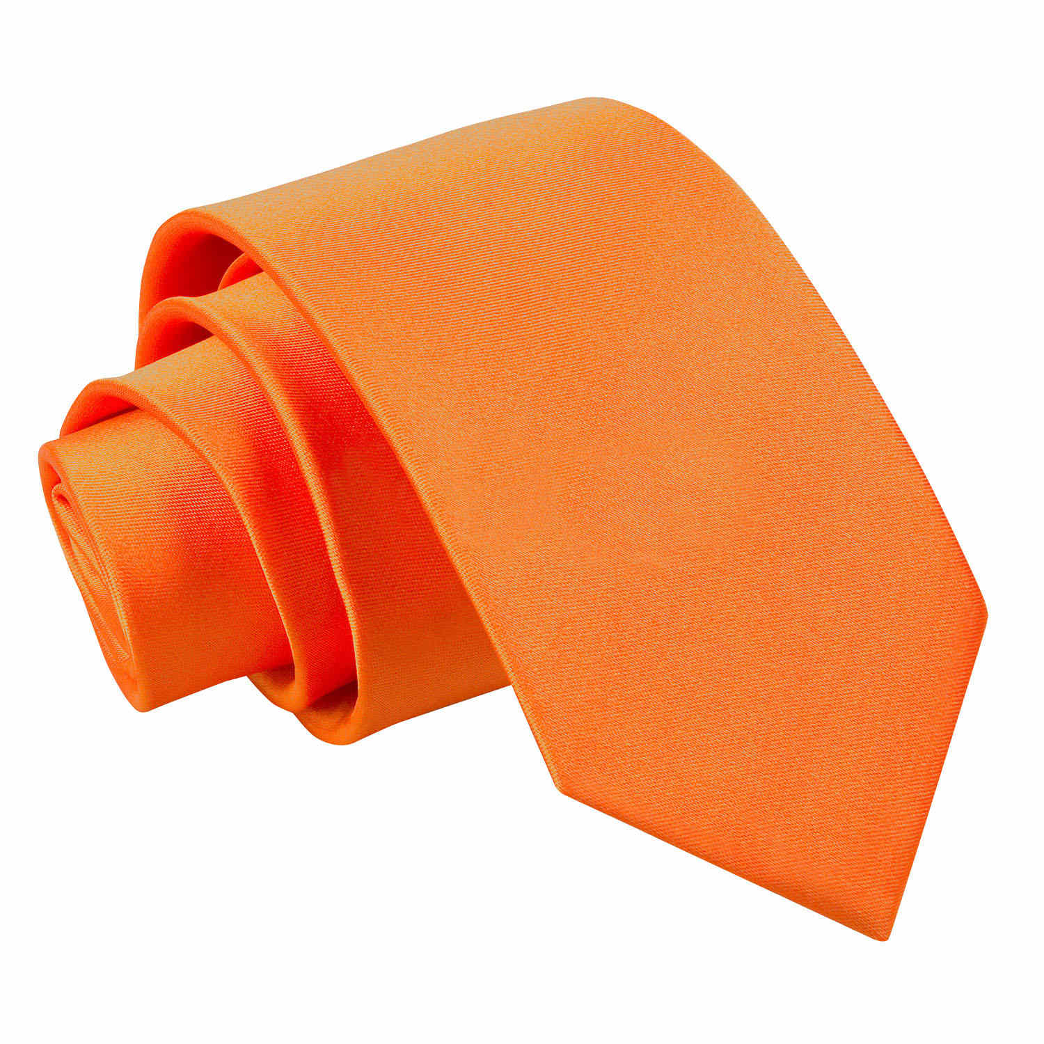 Plain Satin Slim Tie - Marigold - Well Dapper