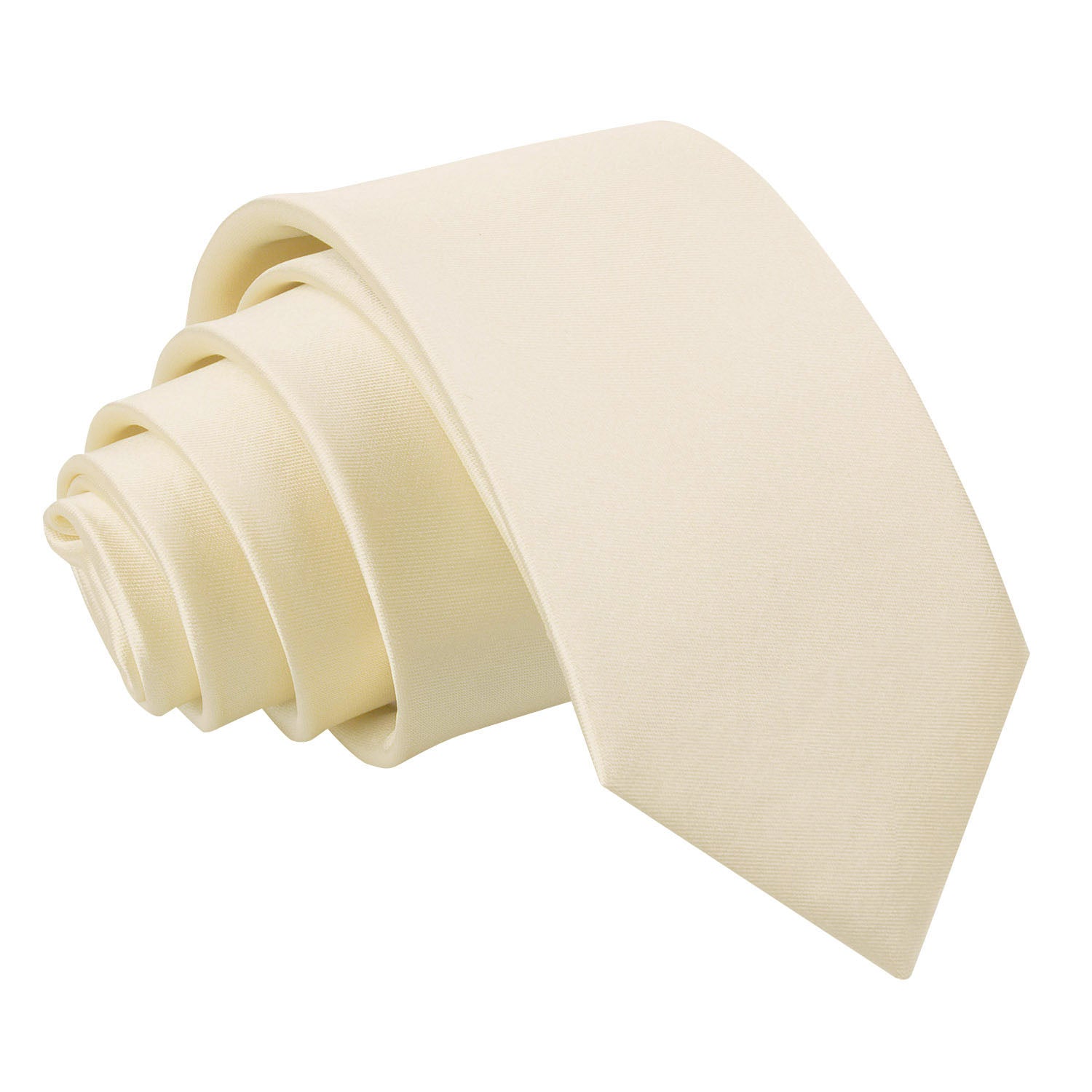 Plain Satin Classic Tie - Boys - Ivory - Well Dapper