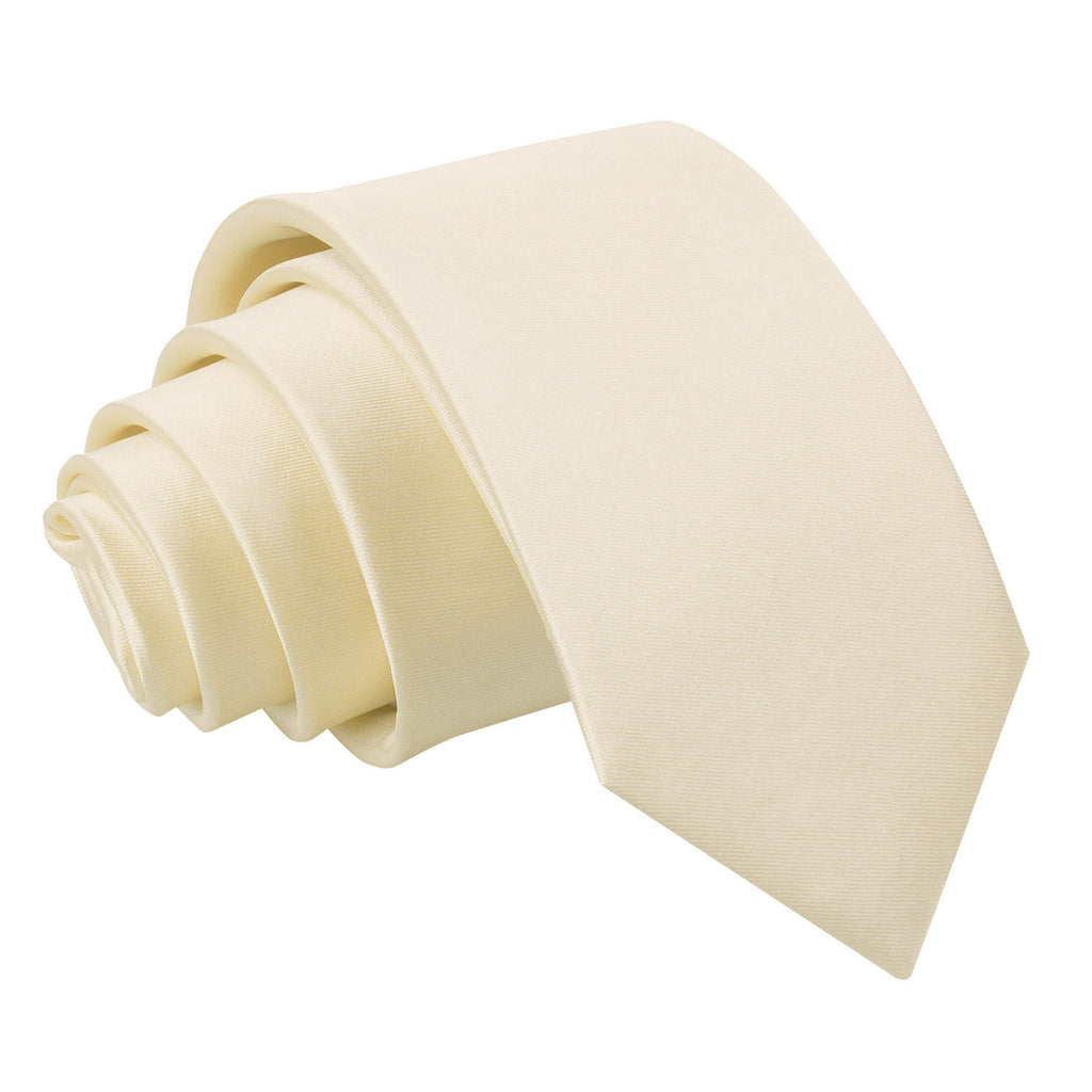 Champagne Plain Satin Slim Tie