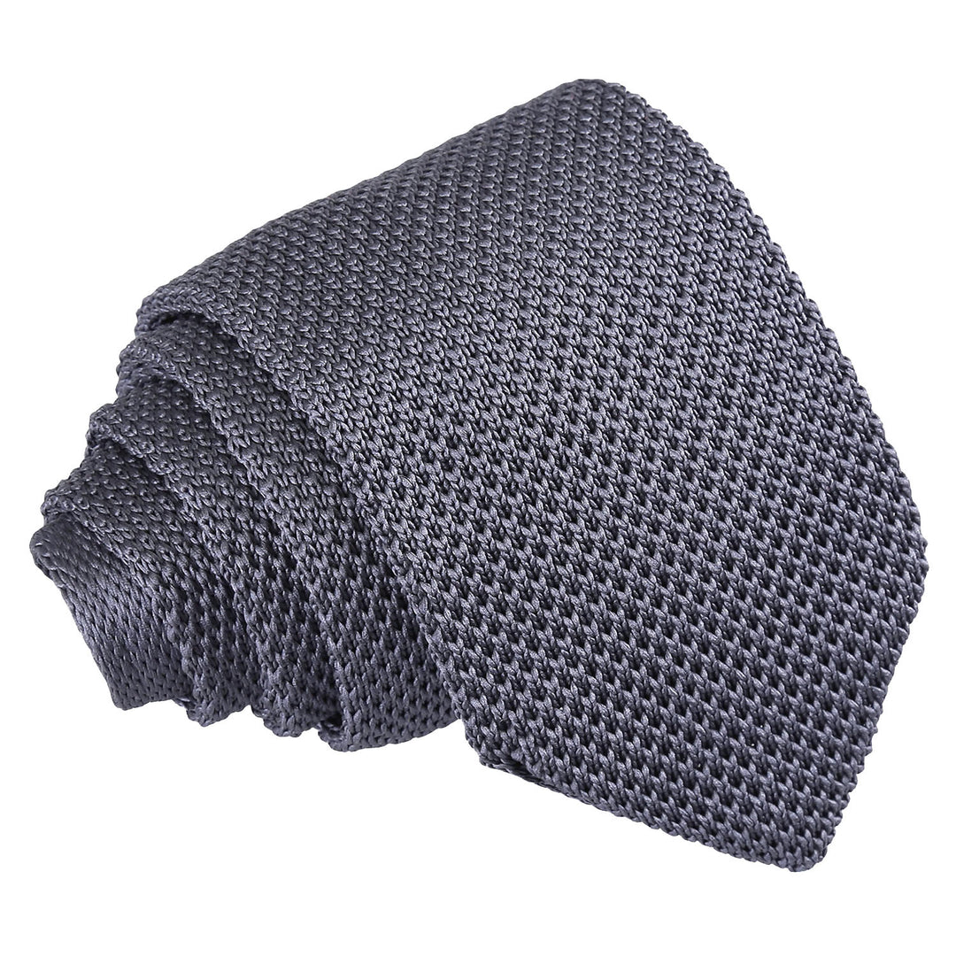 Plain Knitted Slim Tie - Lemon Yellow - Well Dapper