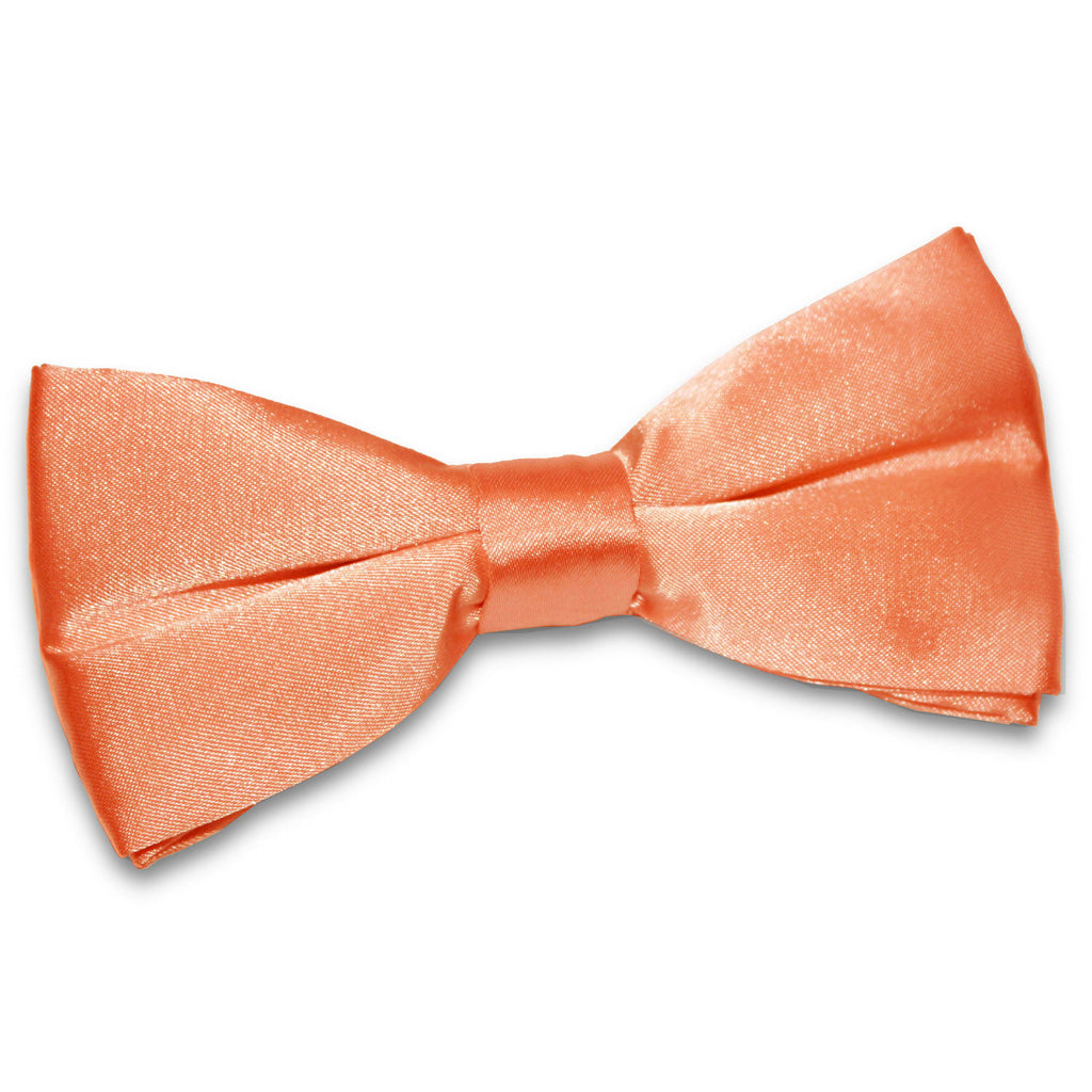 Coral Plain Satin Pre Tied Bow Tie