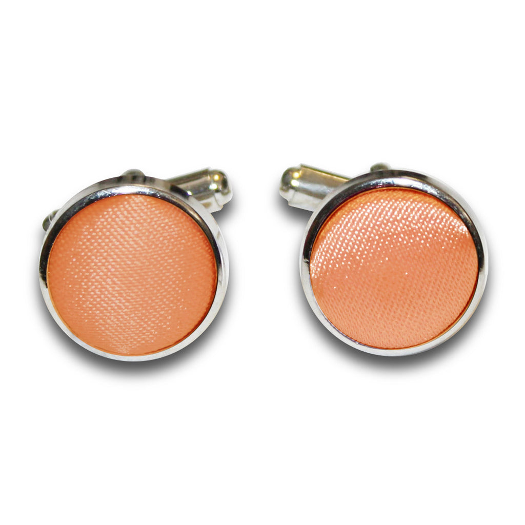 Coral Plain Satin Cufflinks