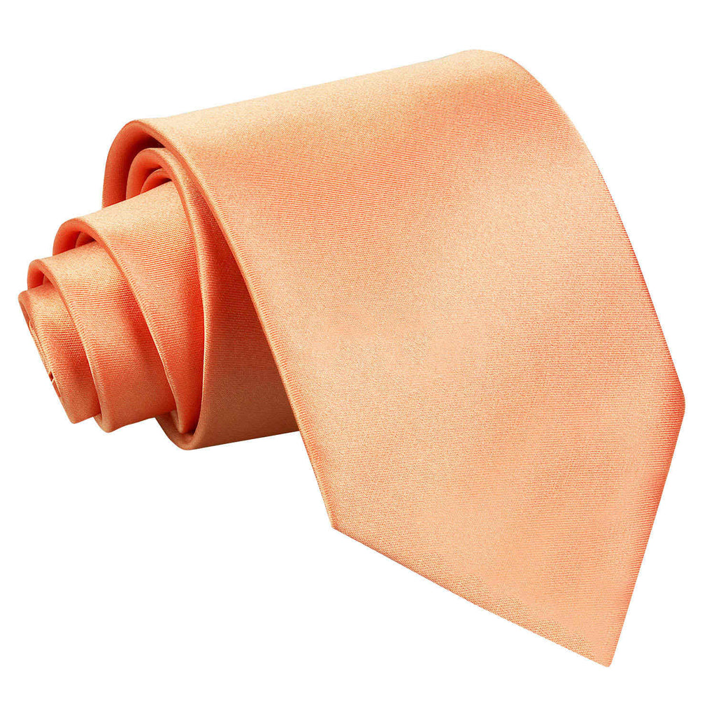 Coral Plain Satin Classic Tie