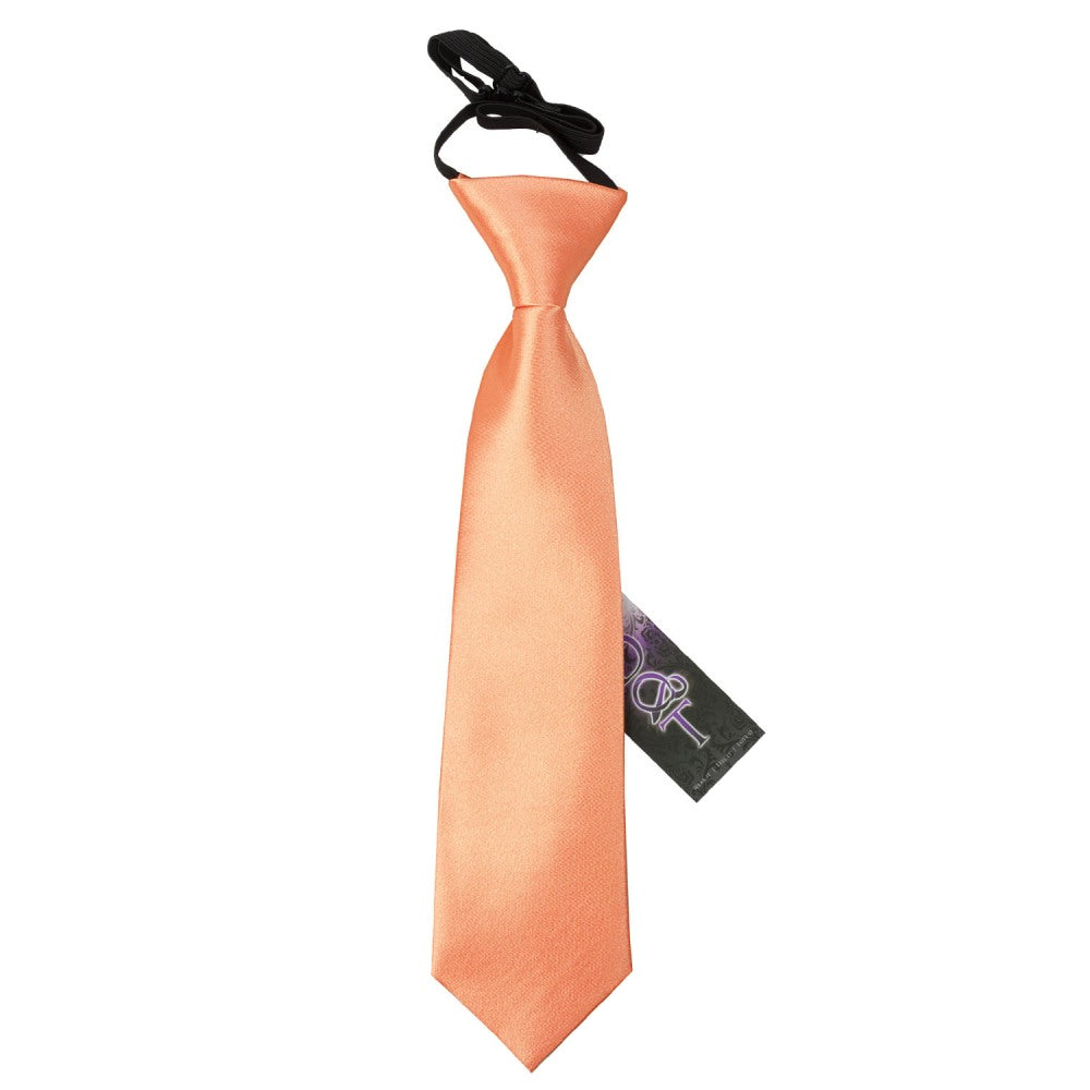 Plain Satin Elasticated Tie - Boys - Plum - Well Dapper