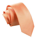 Plain Satin Skinny Tie - Burnt Orange - Well Dapper