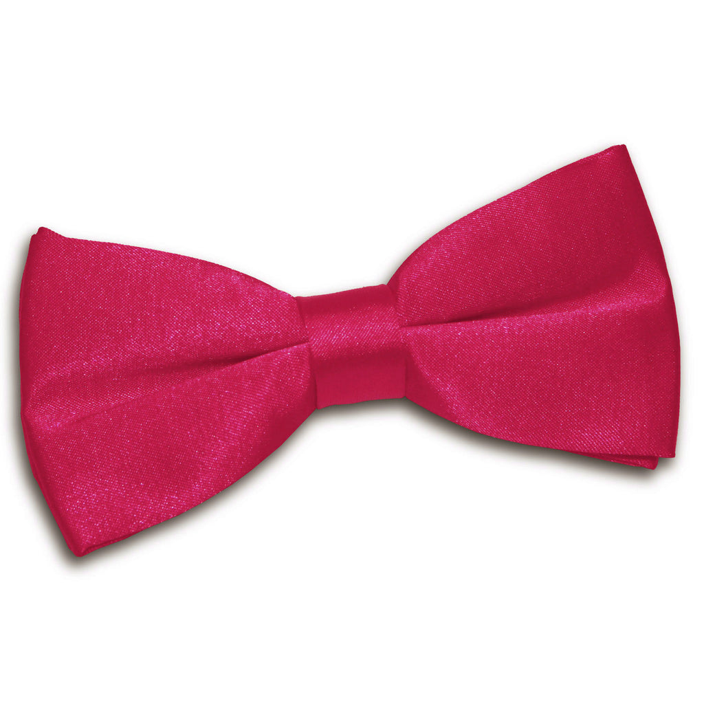 Crimson Red Plain Satin Pre Tied Bow Tie