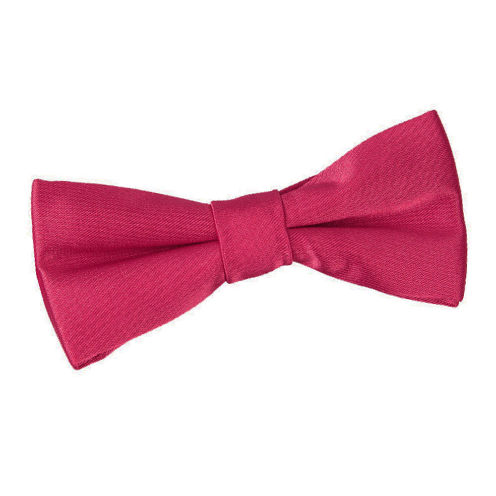 Boys Crimson Red Plain Satin Pre Tied Bow Tie