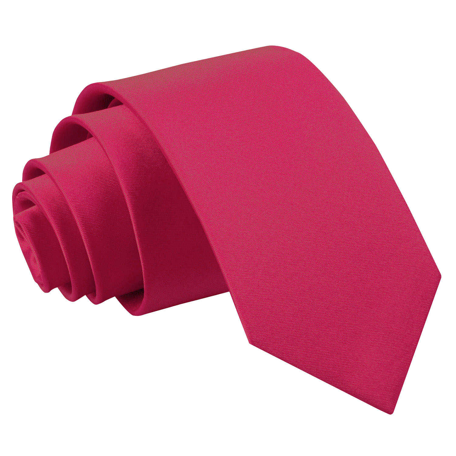 Plain Satin Slim Tie - Burgundy - Well Dapper