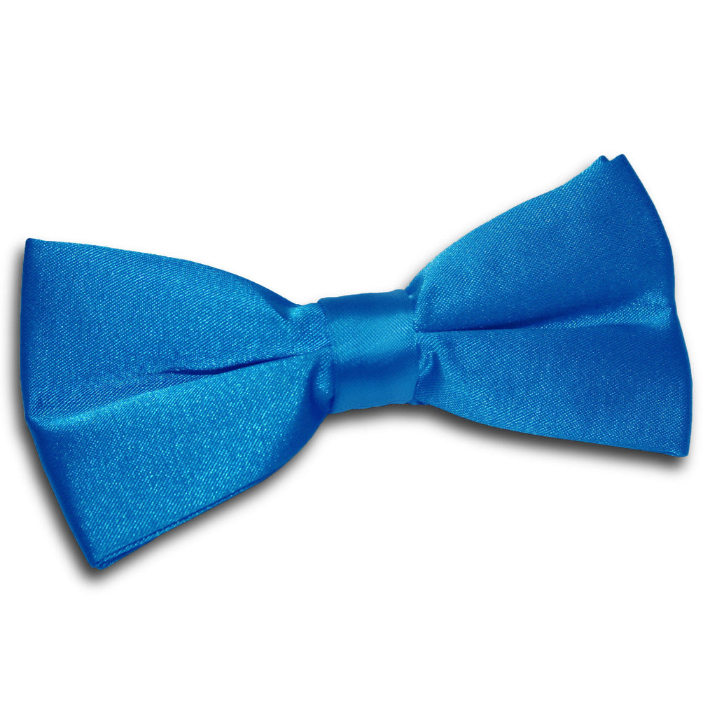 Electric Blue Plain Satin Pre Tied Bow Tie