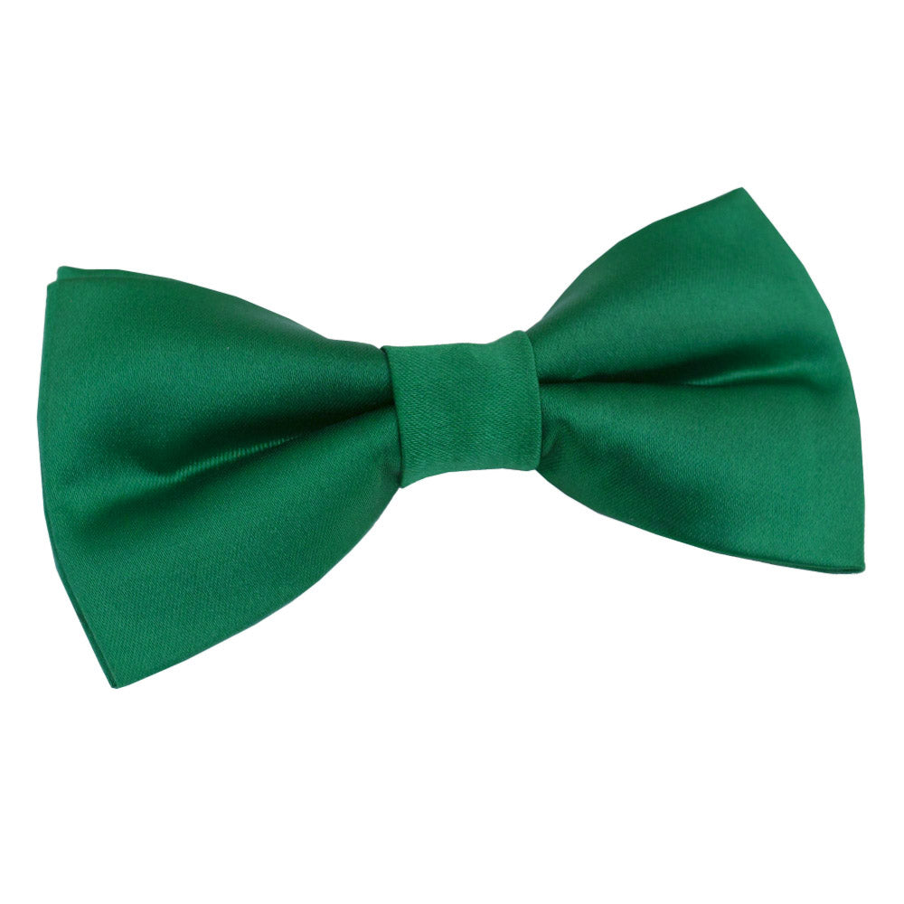 Plain Satin Pre-Tied Bow Tie - Black - Well Dapper