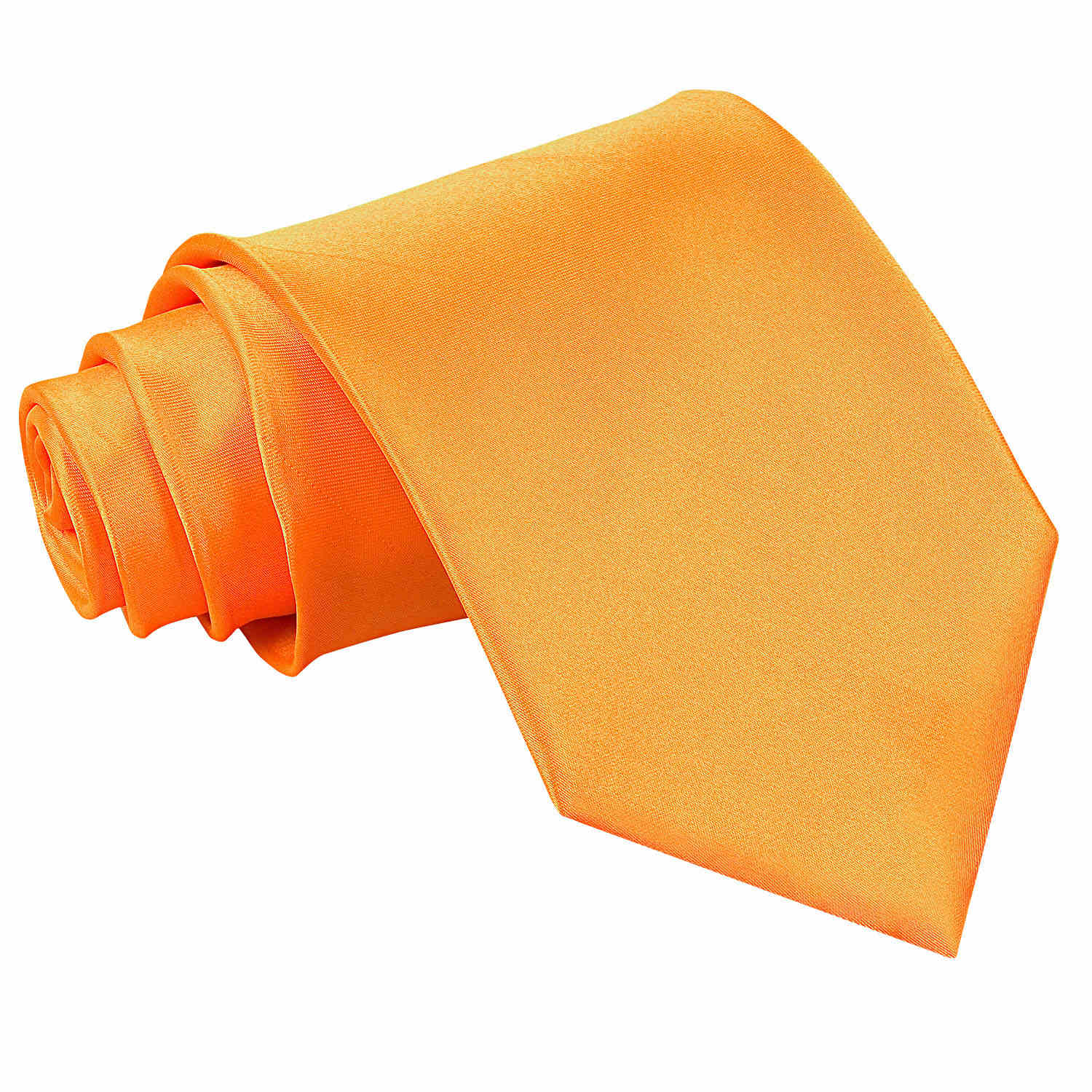 Fluorescent Orange Plain Satin Classic Tie