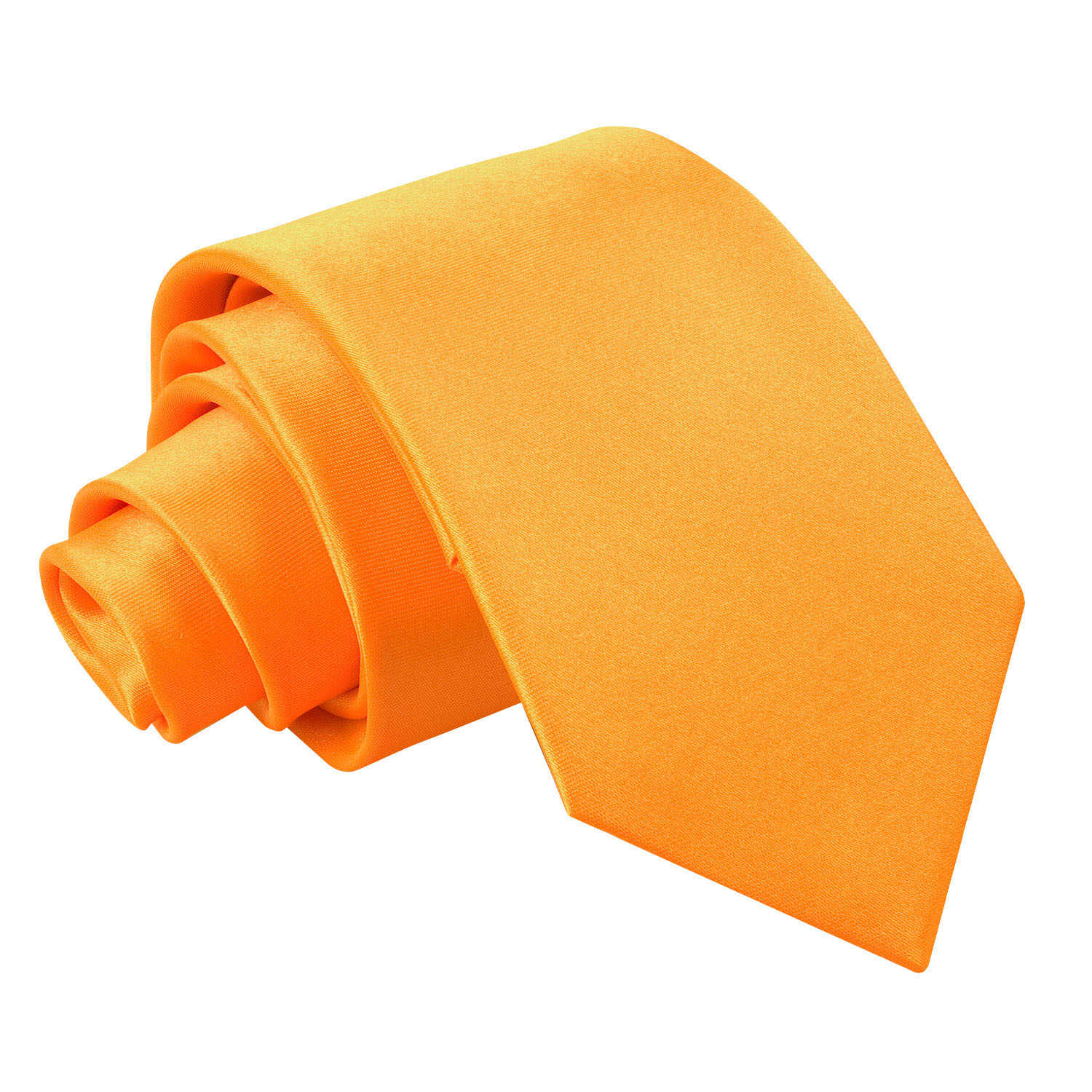 Plain Satin Classic Tie - Boys - Marigold - Well Dapper